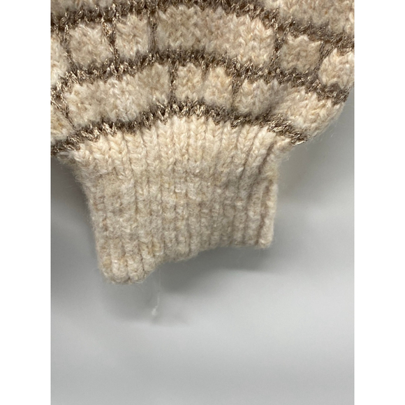 Women's Fate Beige Gold Striped Crew Neck Sweater S - Picture 7 of 7